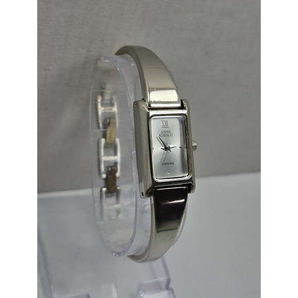 Anne Klein II Womens Sterling Silver 925 Classic Tank Bracelet Watch New Battery main image 4